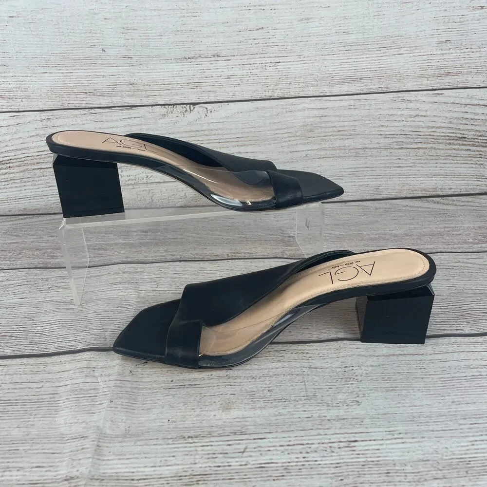 AGL Angie Womens EU 36.5 US 6.5 Slip On Cube Heels Black Heather